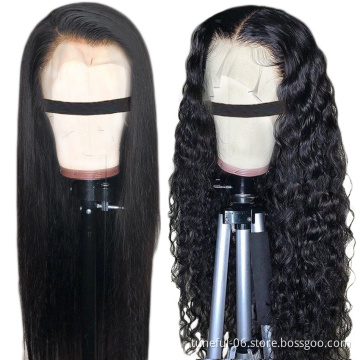 Wholesale Price Virgin Cuticle Aligned Hair Pre Plucked Human Hair Lace Wig With Black Women Raw Brazilian Hair Lace Closure Wig